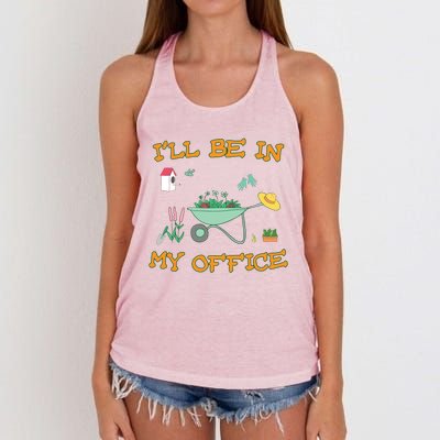 Ill Be In My Office Gardening Long Sleevefunny Gift Women's Knotted Racerback Tank