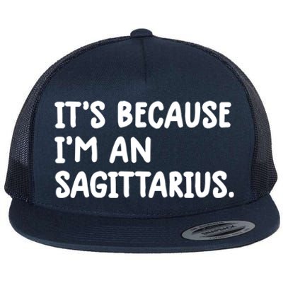 Its Because Im An Sagittarius Zodiac Sign Astrology Cute Cute Gift Flat Bill Trucker Hat