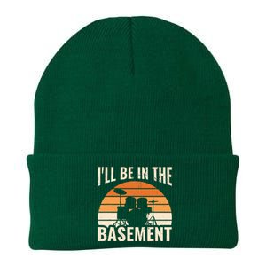 ILl Be In The Basement Drum Set Drumming Drummer Knit Cap Winter Beanie