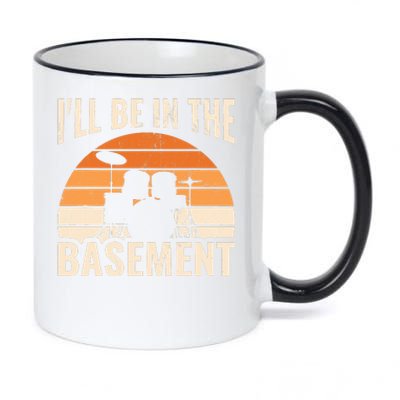 ILl Be In The Basement Drum Set Drumming Drummer 11oz Black Color Changing Mug