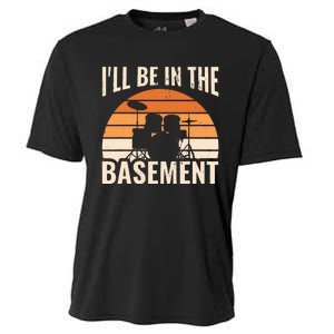 ILl Be In The Basement Drum Set Drumming Drummer Cooling Performance Crew T-Shirt