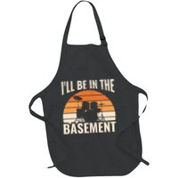 ILl Be In The Basement Drum Set Drumming Drummer Full-Length Apron With Pockets