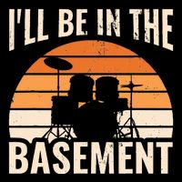 ILl Be In The Basement Drum Set Drumming Drummer Full-Length Apron With Pockets