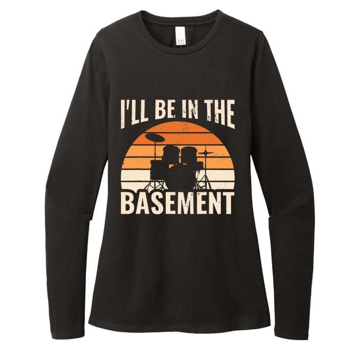 ILl Be In The Basement Drum Set Drumming Drummer Womens CVC Long Sleeve Shirt