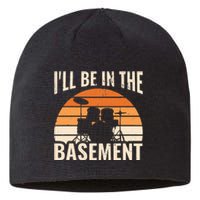 ILl Be In The Basement Drum Set Drumming Drummer Sustainable Beanie