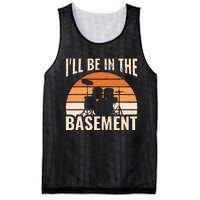 ILl Be In The Basement Drum Set Drumming Drummer Mesh Reversible Basketball Jersey Tank