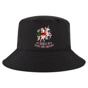 I Believe In Santa And Unicorns Funny Christmas Cool Comfort Performance Bucket Hat