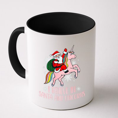 I Believe In Santa And Unicorns Funny Christmas Mug