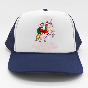 I Believe In Santa And Unicorns Funny Christmas Trucker Hat