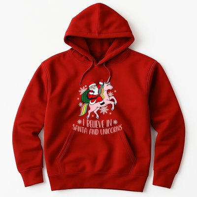 I Believe In Santa And Unicorns Funny Christmas Hoodie