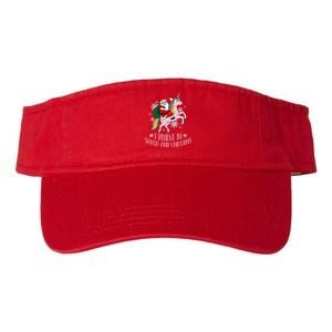 I Believe In Santa And Unicorns Funny Christmas Valucap Bio-Washed Visor