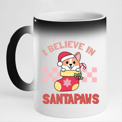 I Believe In Santa Corgi Mom Christmas Corgmas Xmas Gift 11oz Black Color Changing Mug