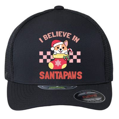 I Believe In Santa Corgi Mom Christmas Corgmas Xmas Gift Flexfit Unipanel Trucker Cap