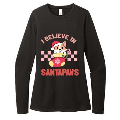 I Believe In Santa Corgi Mom Christmas Corgmas Xmas Gift Womens CVC Long Sleeve Shirt