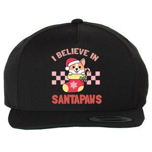 I Believe In Santa Corgi Mom Christmas Corgmas Xmas Gift Wool Snapback Cap