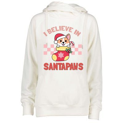 I Believe In Santa Corgi Mom Christmas Corgmas Xmas Gift Womens Funnel Neck Pullover Hood