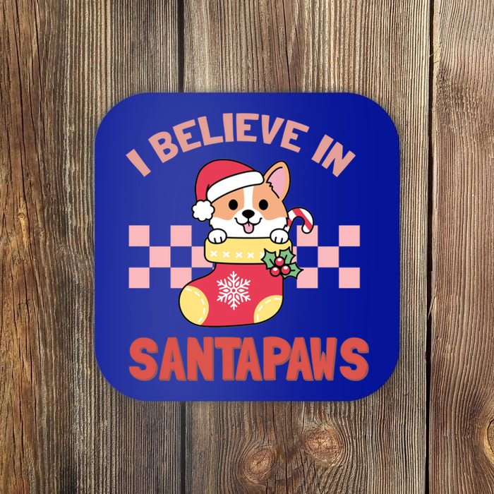 I Believe In Santa Corgi Mom Christmas Corgmas Xmas Gift Coaster