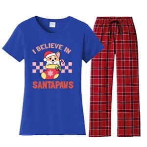 I Believe In Santa Corgi Mom Christmas Corgmas Xmas Gift Women's Flannel Pajama Set