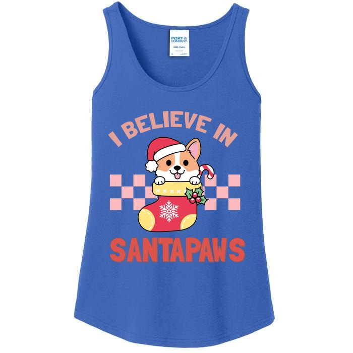 I Believe In Santa Corgi Mom Christmas Corgmas Xmas Gift Ladies Essential Tank