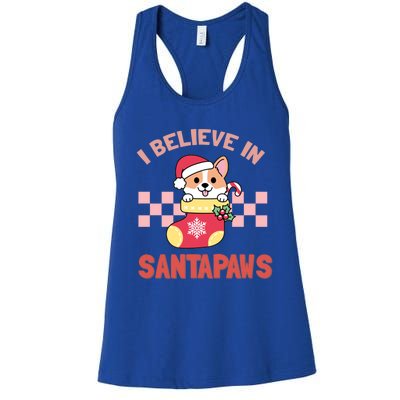 I Believe In Santa Corgi Mom Christmas Corgmas Xmas Gift Women's Racerback Tank