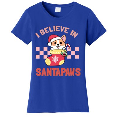 I Believe In Santa Corgi Mom Christmas Corgmas Xmas Gift Women's T-Shirt