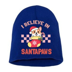 I Believe In Santa Corgi Mom Christmas Corgmas Xmas Gift Short Acrylic Beanie