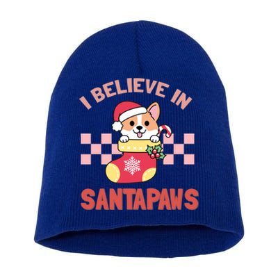 I Believe In Santa Corgi Mom Christmas Corgmas Xmas Gift Short Acrylic Beanie