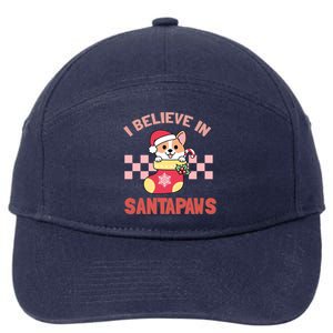 I Believe In Santa Corgi Mom Christmas Corgmas Xmas Gift 7-Panel Snapback Hat