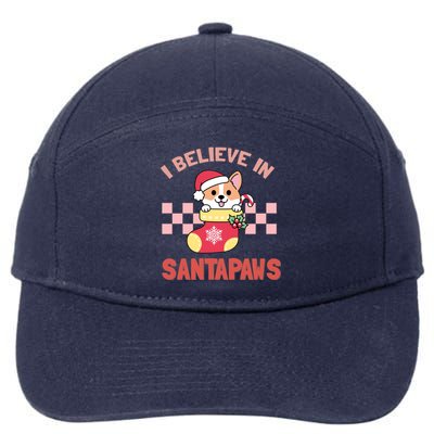 I Believe In Santa Corgi Mom Christmas Corgmas Xmas Gift 7-Panel Snapback Hat