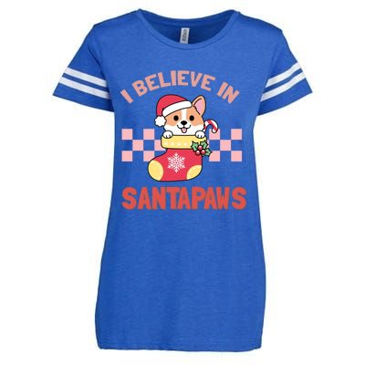 I Believe In Santa Corgi Mom Christmas Corgmas Xmas Gift Enza Ladies Jersey Football T-Shirt