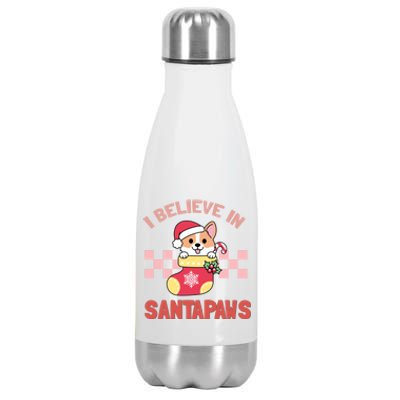 I Believe In Santa Corgi Mom Christmas Corgmas Xmas Gift Stainless Steel Insulated Water Bottle