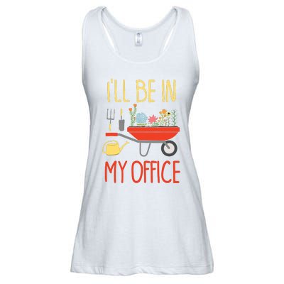 Ill Be In My Office Garden Funny Distressed Gardening Ladies Essential Flowy Tank