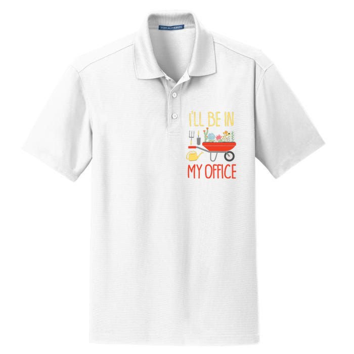 Ill Be In My Office Garden Funny Distressed Gardening Dry Zone Grid Polo