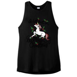 I Believe In The Magic Of Christmas Great Gift Ladies PosiCharge Tri-Blend Wicking Tank