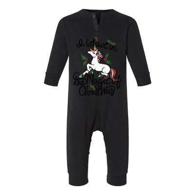 I Believe In The Magic Of Christmas Great Gift Infant Fleece One Piece