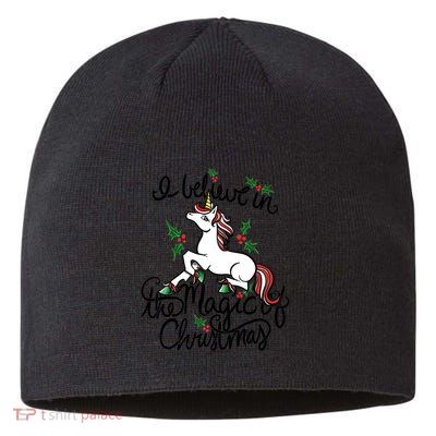 I Believe In The Magic Of Christmas Great Gift Sustainable Beanie