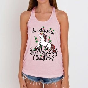 I Believe In The Magic Of Christmas Great Gift Women's Knotted Racerback Tank