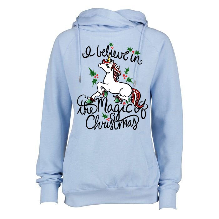 I Believe In The Magic Of Christmas Great Gift Womens Funnel Neck Pullover Hood