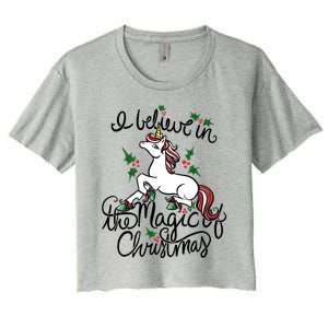 I Believe In The Magic Of Christmas Great Gift Women's Crop Top Tee