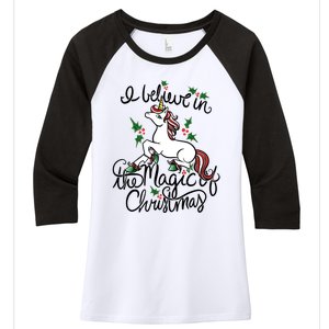 I Believe In The Magic Of Christmas Great Gift Women's Tri-Blend 3/4-Sleeve Raglan Shirt