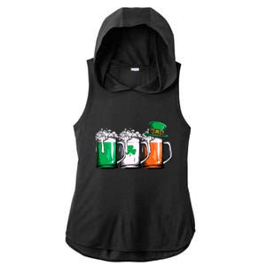 Irish Beer Ireland Flag St Patricks Day Men Women Leprechaun Ladies PosiCharge Tri-Blend Wicking Draft Hoodie Tank