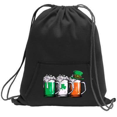 Irish Beer Ireland Flag St Patricks Day Men Women Leprechaun Sweatshirt Cinch Pack Bag