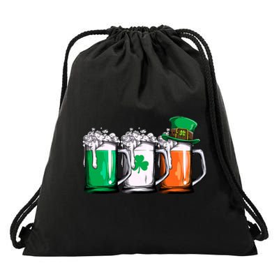 Irish Beer Ireland Flag St Patricks Day Men Women Leprechaun Drawstring Bag