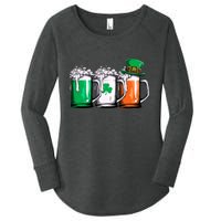 Irish Beer Ireland Flag St Patricks Day Men Women Leprechaun Women's Perfect Tri Tunic Long Sleeve Shirt