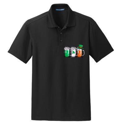 Irish Beer Ireland Flag St Patricks Day Men Women Leprechaun Dry Zone Grid Polo