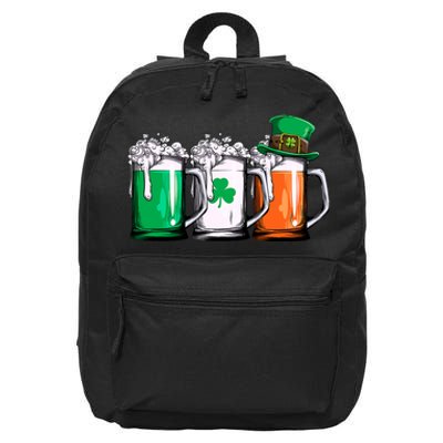 Irish Beer Ireland Flag St Patricks Day Men Women Leprechaun 16 in Basic Backpack