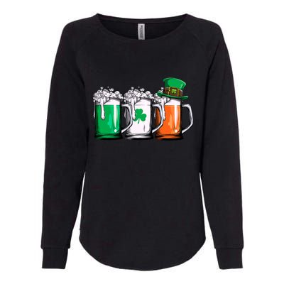 Irish Beer Ireland Flag St Patricks Day Men Women Leprechaun Womens California Wash Sweatshirt