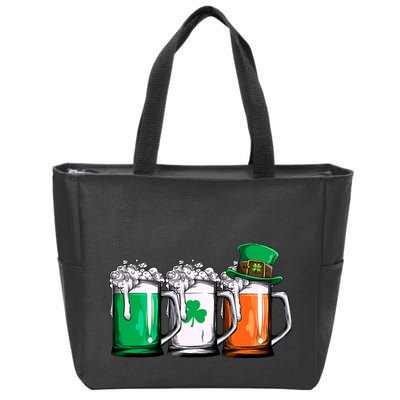 Irish Beer Ireland Flag St Patricks Day Men Women Leprechaun Zip Tote Bag