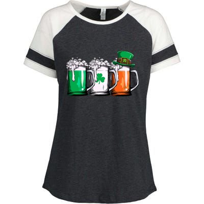 Irish Beer Ireland Flag St Patricks Day Men Women Leprechaun Enza Ladies Jersey Colorblock Tee