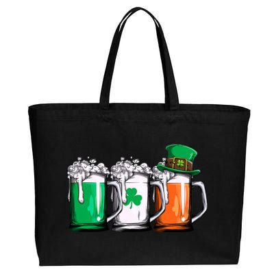 Irish Beer Ireland Flag St Patricks Day Men Women Leprechaun Cotton Canvas Jumbo Tote